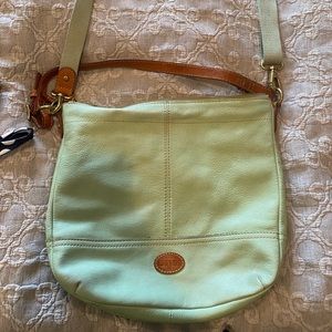 Mint leather crossbody fossil purse